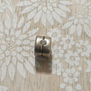 Pandora Sterling Silver Clear CZ Barrel Collar Charm Bead 790172PCZ Authentic